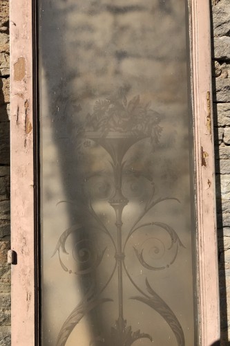 Old decorated double glass window.