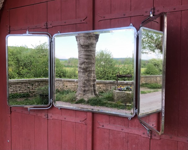 Old triptych mirror.