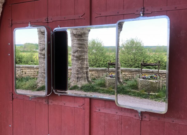 Old triptych mirror.