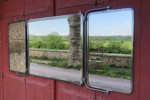 Old triptych mirror.