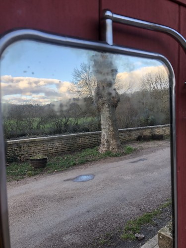 Old triptych wall mirror.