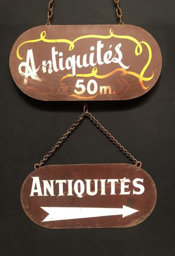 Old antique store signs.