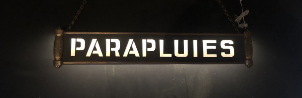 Old umbrella store sign.