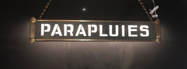 Old umbrella store sign.