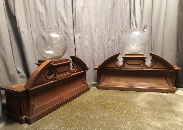 Pair of pharmacy monstrance balls.