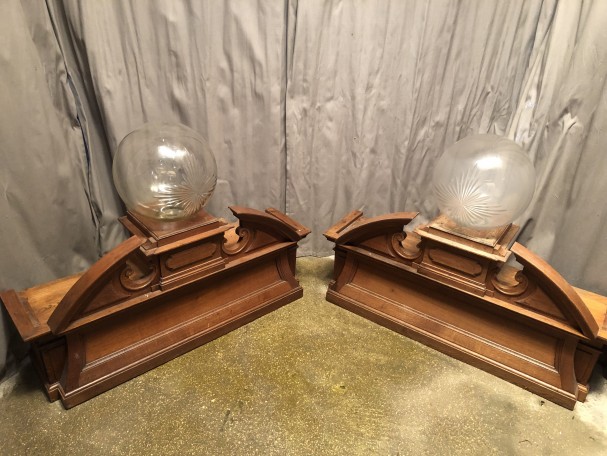 Pair of pharmacy monstrance balls.