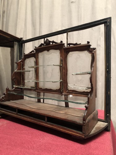 Old miniature jewelry showcase.