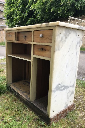 Set of old butcher's furniture.