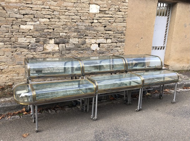 Exceptional set of old confectionery display cases.