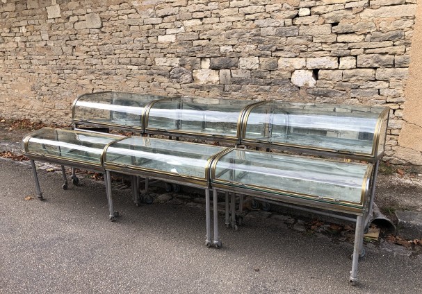 Exceptional set of old confectionery display cases.
