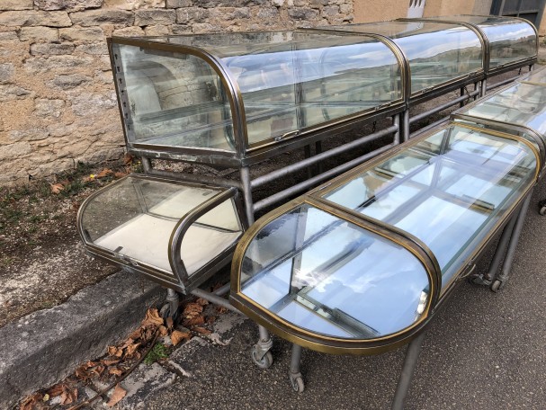 Exceptional set of old confectionery display cases.