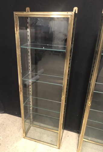 Pair of old wall display cases.