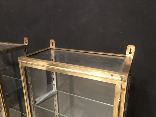 Pair of old wall display cases.