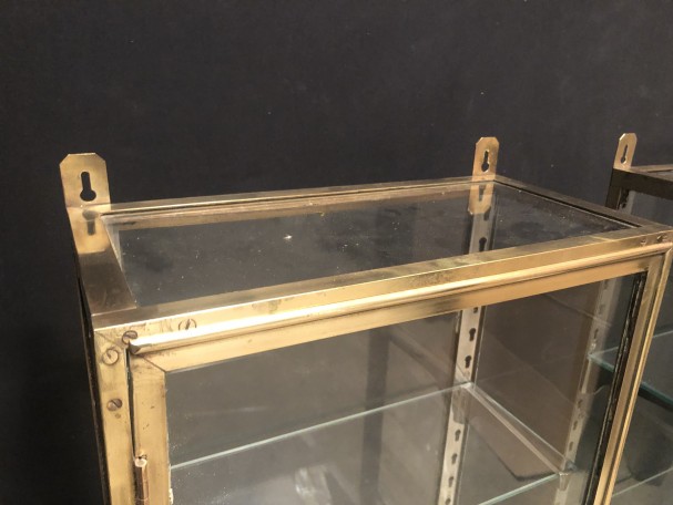 Pair of old wall display cases.