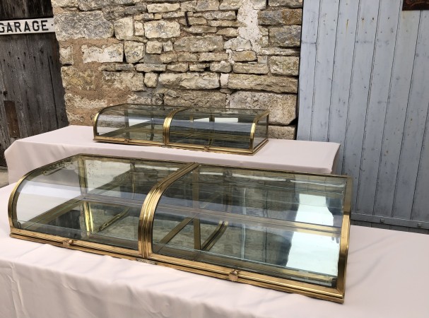 Pair of old double store display cases.(sold)