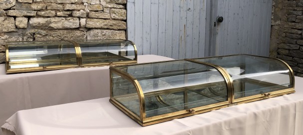 Pair of old double store display cases.(sold)