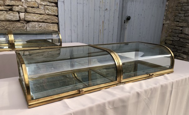 Pair of old double store display cases.(sold)