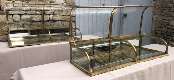 Pair of old double store display cases.(sold)