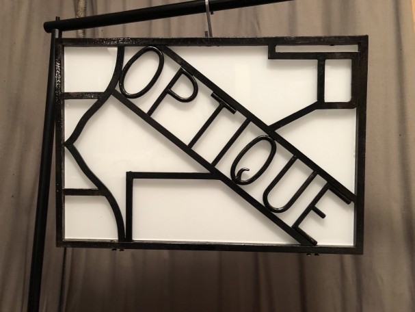 Old optician's sign.optical store.