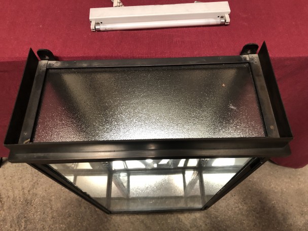Pair of antique shop wall display cases.