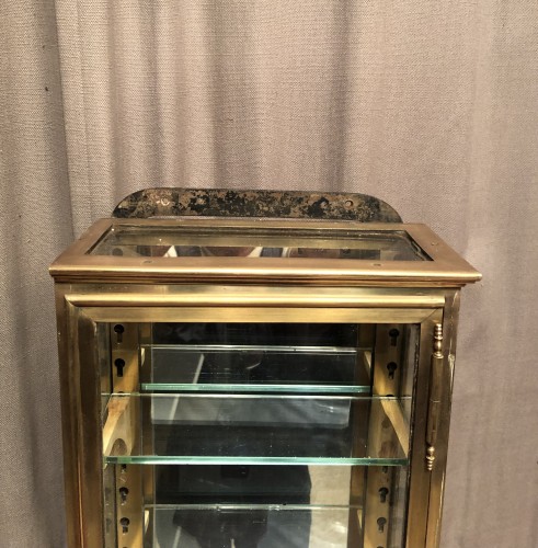 Pair of antique shop wall display cases.