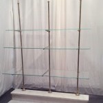 Vintage pastry shop display shelves.