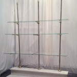 Vintage pastry shop display shelves.