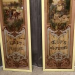 Old facade panels of a dairy, grocery store.