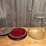 Antique globe, display case.