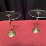 Pair of old small display stands.