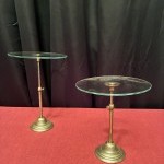 Pair of old small display stands.