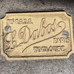 Antique display stand, draper's shelves.