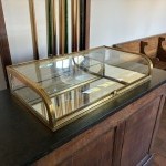Antique shop counter display case.