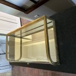 Antique shop counter display case.