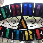 Old glazier's sign, stained glass maker.