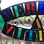 Old glazier's sign, stained glass maker.