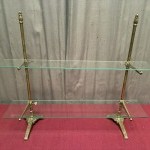 A collection of old shop shelf brackets.