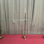 A collection of old shop shelf brackets.