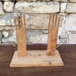 Vintage glove display.