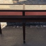 Large double oak display case.