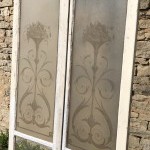 Old decorated double glass window.