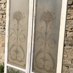 Old decorated double glass window.