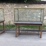 Pair of large old display cases.