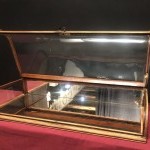 Old curved counter display case.