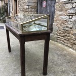 Old store showcase with inclined top.(sold)