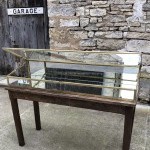 Old store showcase with inclined top.(sold)