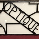 Old optician's sign.optical store.