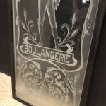 Old engraved bakery glass. (reserved VS)
