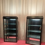 Pair of antique shop wall display cases.